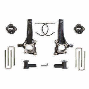 MaxTrac Suspension Lift Kit Suspension, 6-1/2 Inch Front Lift, 4 Inch Rear Lift, With Rear Shock Absorbers IN Kit, Black Components – K883464