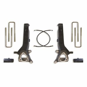 MaxTrac Suspension Lift Kit Suspension, 4 Inch Front Lift, 2 Inch Rear Lift, With Rear Fox Shock Absorbers IN Kit, Black Components – K885342F