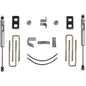 MaxTrac Suspension Lift Kit Suspension, 4 Inch Front Lift, 2 Inch Rear Lift, With Rear Fox Shock Absorbers IN Kit, Black Components – K886842F