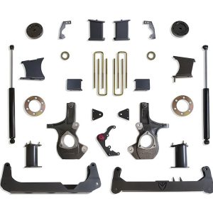 MaxTrac Suspension Lift Kit Suspension, Maxpro, 7 Inch Front Lift, 5 Inch Rear Lift, With Rear Shock Absorbers IN Kit, Black Components – K941570A