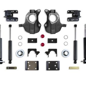 MaxTrac Suspension Lowering Kit, 3 Inch Front/ 5 Inch Rear Drop, Black Components, With Front and Rear Shock Absorbers IN Kit – KC331336