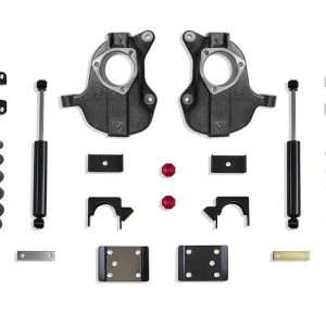 MaxTrac Suspension Lowering Kit, 3 Inch Front/ 5 Inch Rear Drop, Black Components, With Rear Shock Absorbers IN Kit – KC331535-6