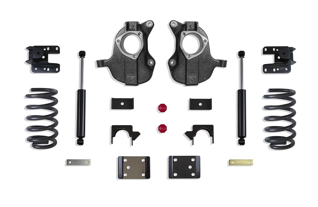 MaxTrac Suspension Lowering Kit, 3 Inch Front/ 5 Inch Rear Drop, Black Components, With Rear Shock Absorbers IN Kit – KC331535-8