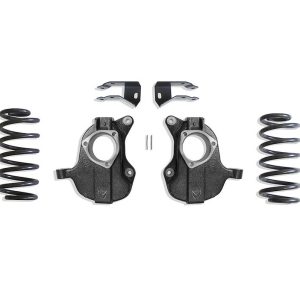 MaxTrac Suspension Lowering Kit, 2 Inch Front/ 4 Inch Rear Drop, Black Components, Without Shock Absorbers IN Kit – KC331624