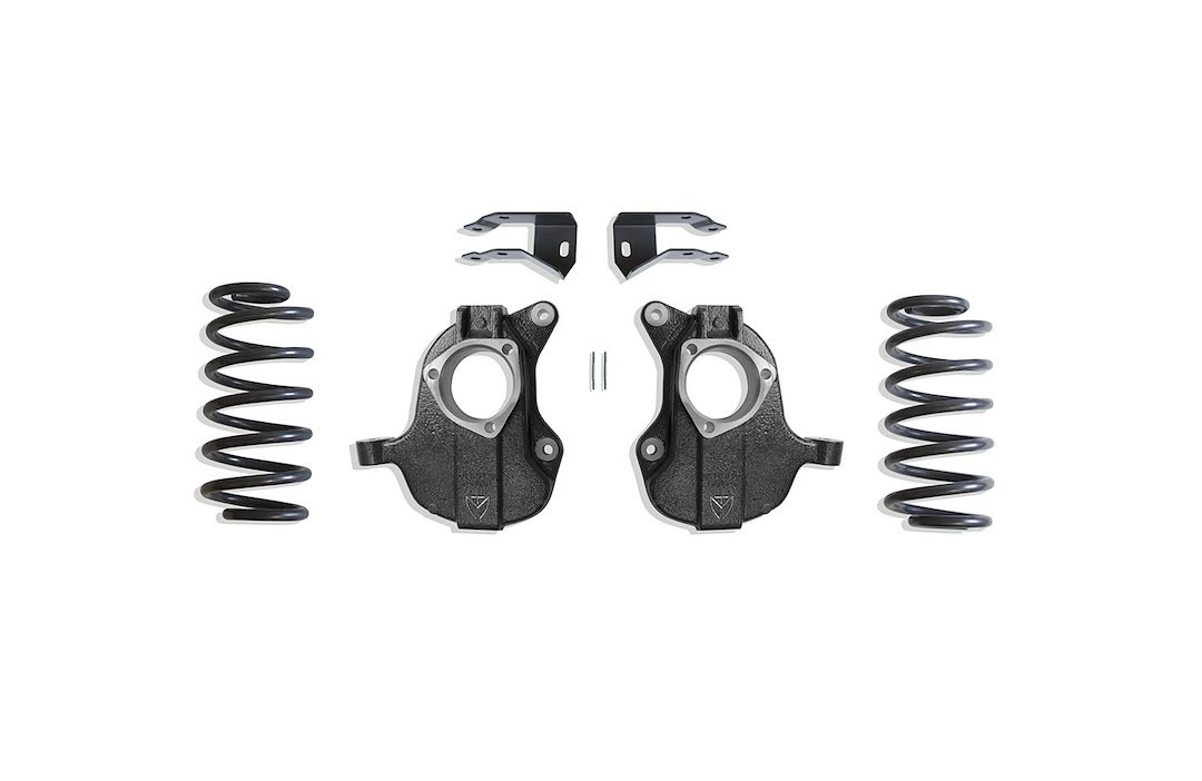 MaxTrac Suspension Lowering Kit, 2 Inch Front/ 4 Inch Rear Drop, Black Components, Without Shock Absorbers IN Kit – KC331624