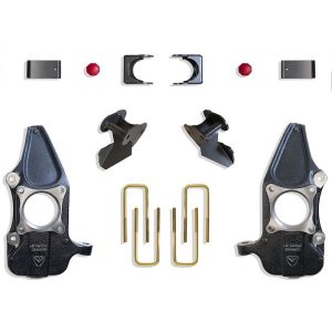 MaxTrac Suspension Lowering Kit, 2 Inch Front/ 4 Inch Rear Drop, Black Components, With Rear Shock Absorbers IN Kit – KC333424