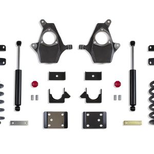 MaxTrac Suspension Lowering Kit, 3 Inch Front/ 5 Inch Rear Drop, Silver/ Black Components, Without Shock Absorbers – KS331535-6
