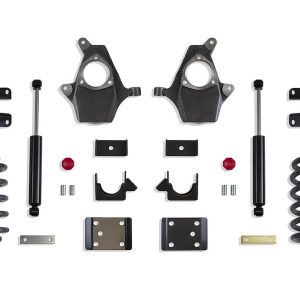 MaxTrac Suspension Lowering Kit, 3 Inch Front Drop/ 5 Inch Rear Drop, Black Components, With Rear Shock Absorbers IN Kit – KS331535-8