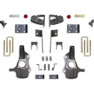 MaxTrac Suspension Lowering Kit, 2 Inch Front/ 4 Inch Rear Drop, Black/ Gray Components, With Rear Shock Absorbers – KS331924