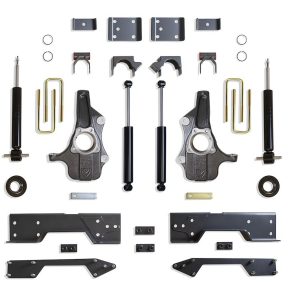 MaxTrac Suspension Lowering Kit, 4 Inch Front/ 6 Inch Rear Drop, Black/ Gray Components, With Front and Rear Shock Absorbers – KS331946S