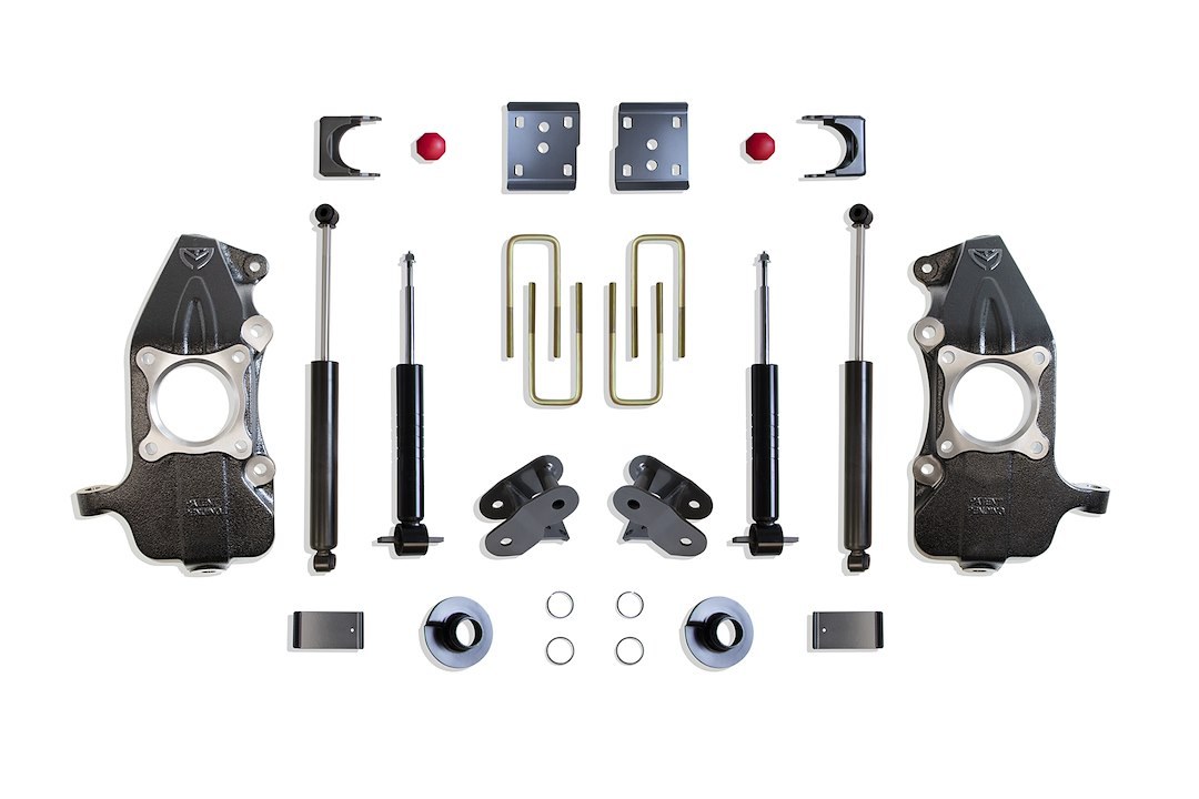 MaxTrac Suspension Lowering Kit, 3 Inch Front/ 5 Inch Rear Drop, Black Components, With Front and Rear Shock Absorbers IN Kit – KS334135S-4