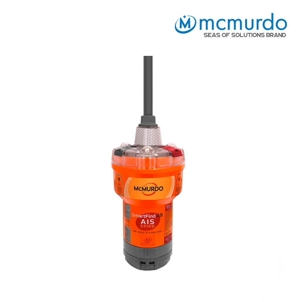 Mcmurdo Epirb, Smartfind G8, Auto Release Activation, 48 Hours Operational Life, Lithium Iron Disulphide Battery, 10 Years Battery Life – 23-001-501A
