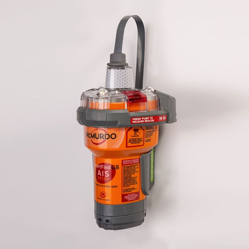 Mcmurdo Epirb, Smartfind G8, Auto Release Activation, 48 Hours Operational Life, Lithium Iron Disulphide Battery, 10 Years Battery Life – 23-001-501A