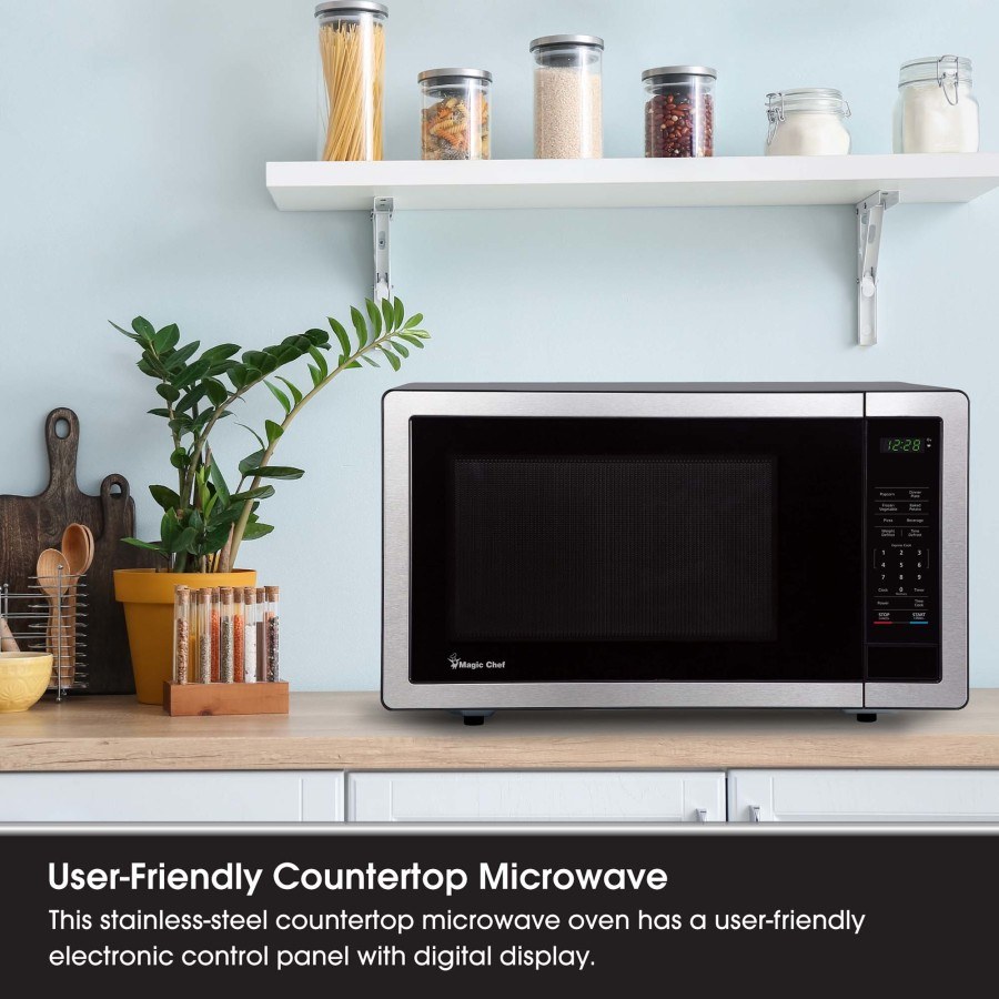 Magic Chef Microwave Oven, Countertop, 1.1 Cubic Foot Capacity – MC110MST