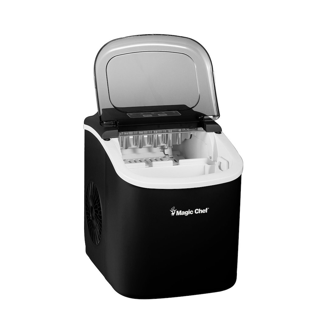 Magic Chef Ice Machine, Portable, 8.7 Inch Width X 11.4 Inch Height X 11.6 Inch Depth Overall Dimension – MCIM27B