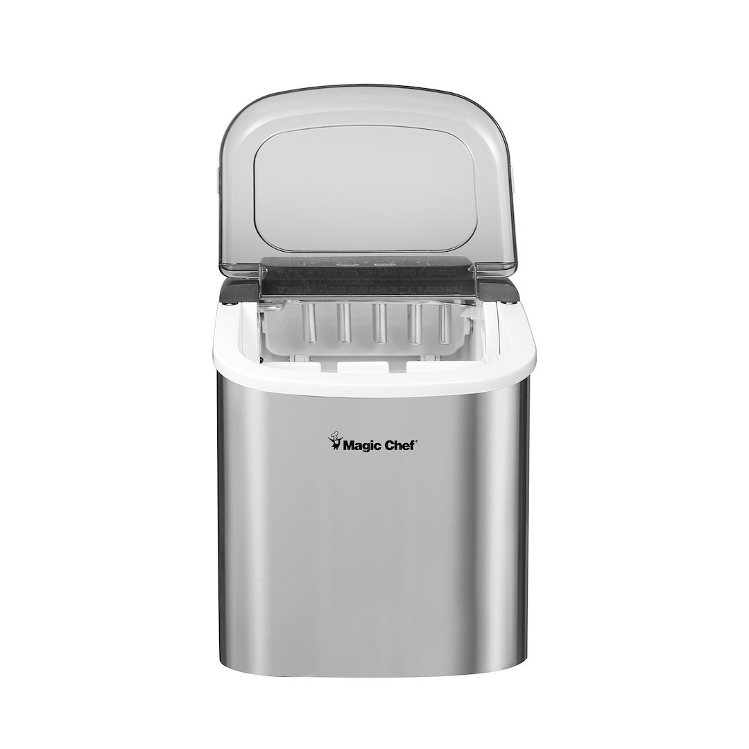 Magic Chef Ice Machine, Portable, 8.7 Inch Width X 11.4 Inch Height X 11.6 Inch Depth Overall Dimension – MCIM27ST