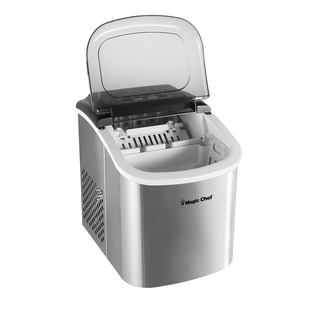 Magic Chef Ice Machine, Portable, 8.7 Inch Width X 11.4 Inch Height X 11.6 Inch Depth Overall Dimension – MCIM27ST