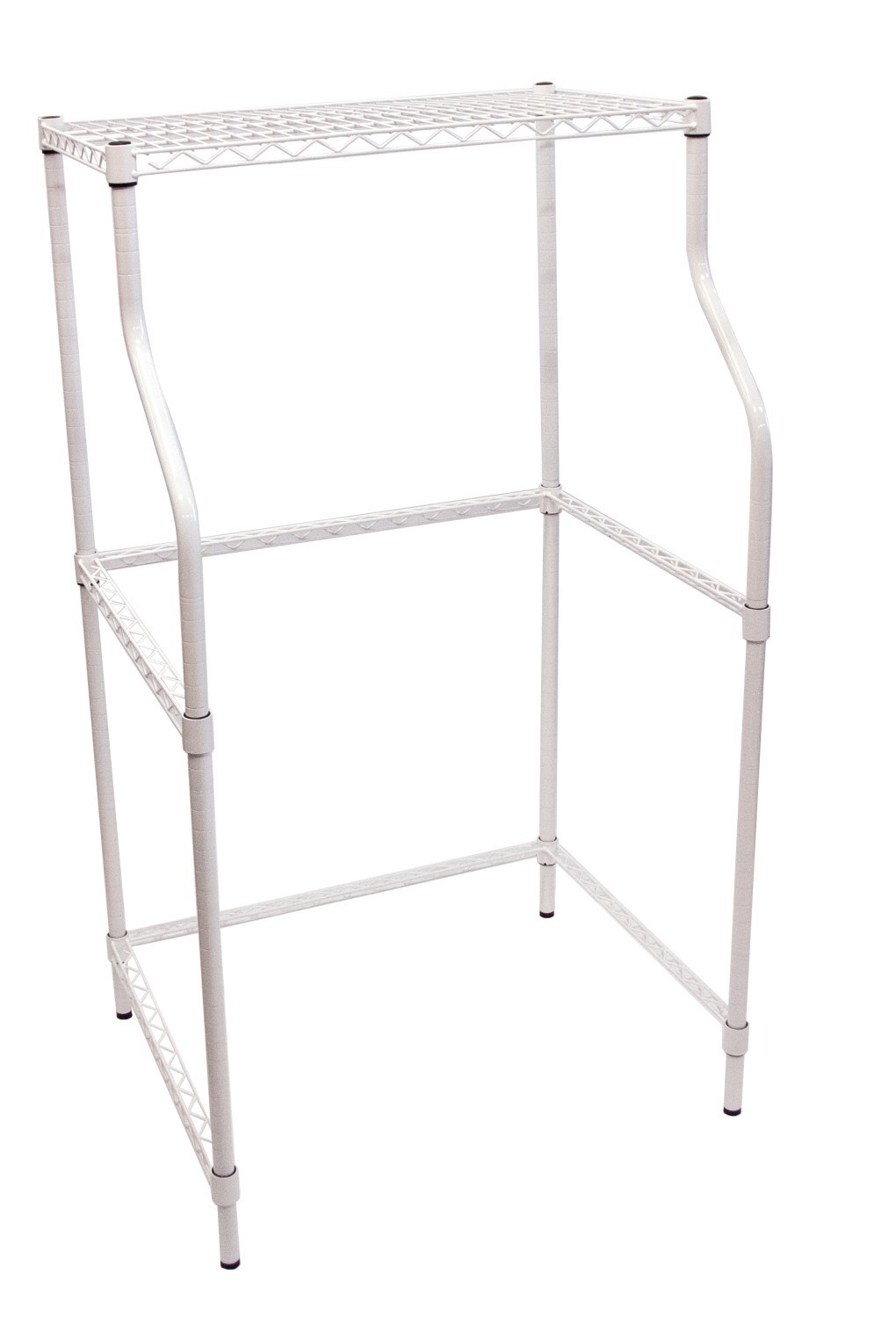 Magic Chef Clothes Washer/ Dryer Stack Stand, Opening for Washer and a Shelf for the Dryer, Powder Coated White – MCSLS12W