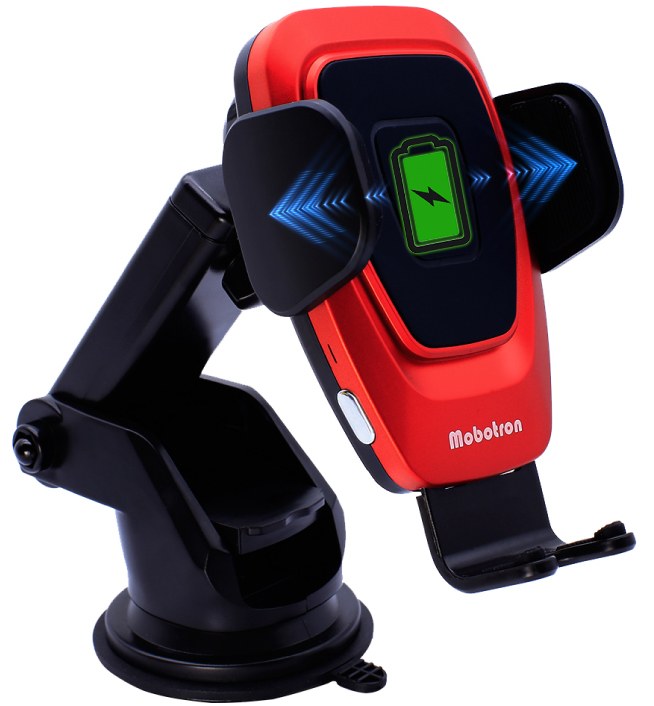 Mobotron USB Outlet, Vehicle Use Only, Wireless, Windshield/ Air Vent/ Dashboard Mount, 15 Watt Charge Output, Qi Certified – M001R