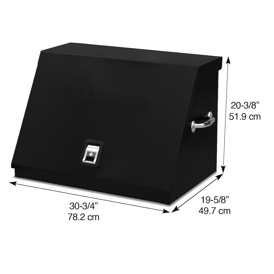 Montezuma Tool Box, Triangle®, Portable, Single Lid, Powder Coated, Black, Steel, 30-3/4 Inch Length X 19-5/8 Inch Width X 20-3/8 Inch Height – LA400B