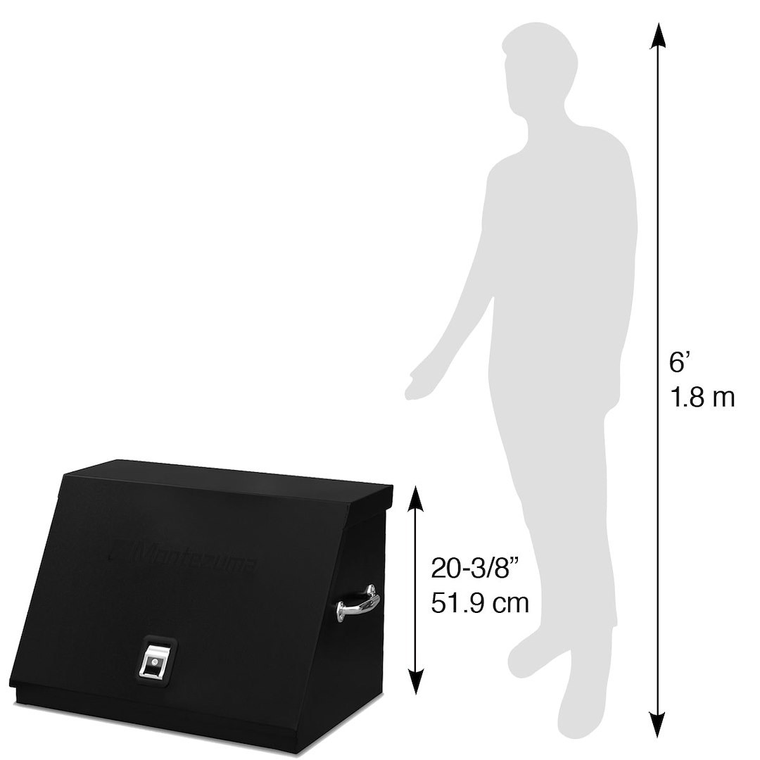 Montezuma Tool Box, Triangle®, Portable, Single Lid, Powder Coated, Black, Steel, 30-3/4 Inch Length X 19-5/8 Inch Width X 20-3/8 Inch Height – LA400B
