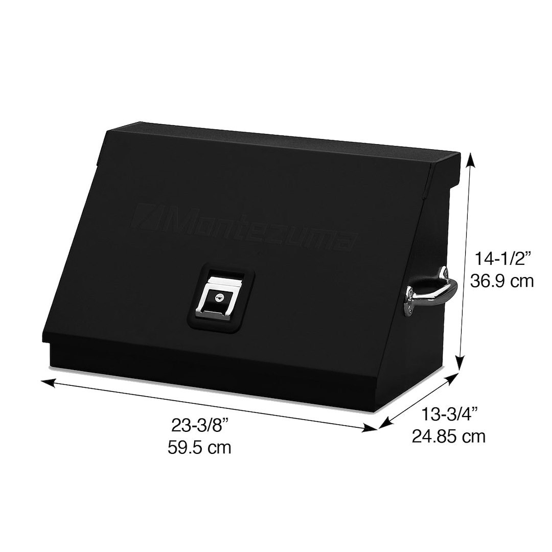 Montezuma Tool Box, Triangle®, Portable, Single Lid, Powder Coated, Black, Steel, 23-3/8 Inch Length X 13-3/4 Inch Width X 14-1/2 Inch Height – SM200B