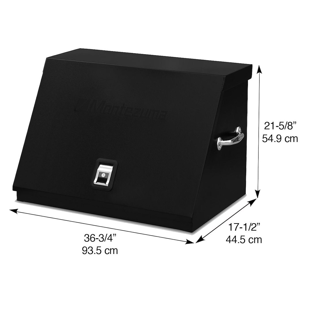 Montezuma Tool Box, Triangle®, Portable, Single Lid, Powder Coated, Black, Steel, 36-3/4 Inch Length X 17-1/2 Inch Width X 21-5/8 Inch Height – XL450B