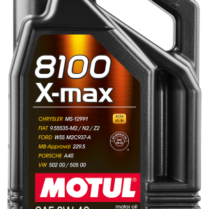 Motul USA Oil, 8100 X-Max, SAE 0W-40, Synthetic, 5 Liter Jug, Single – 104533