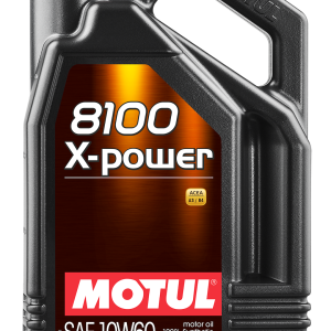 Motul USA Oil, 8100 X-Power, SAE 10W60, Synthetic, 5 Liter Jug, Single – 106144