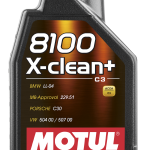 Motul USA Oil, 8100 X-Clean+, SAE 5W-30, Synthetic, 1 Liter Bottle, Single – 106376