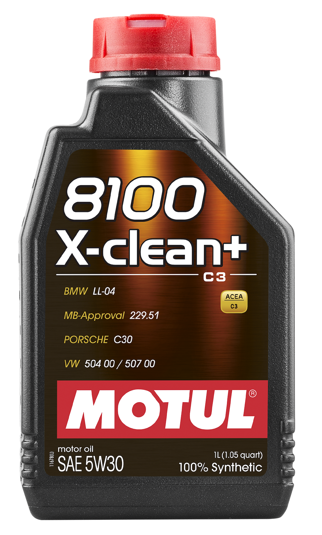 Motul USA Oil, 8100 X-Clean+, SAE 5W-30, Synthetic, 1 Liter Bottle, Single – 106376