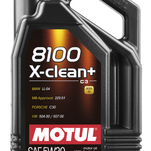 Motul USA Oil, 8100 X-Clean+, SAE 5W-30, Synthetic, 5 Liter Jug, Single – 106377