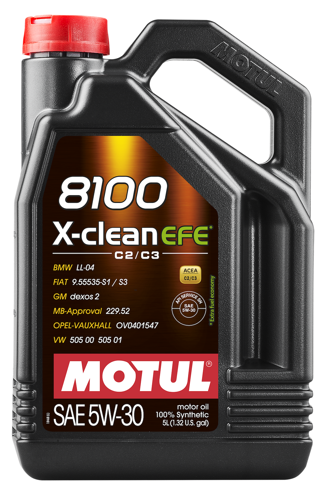 Motul USA Oil, 8100 X-Clean Efe, SAE 5W-30, Synthetic, 5 Liter Jug, Single – 109471