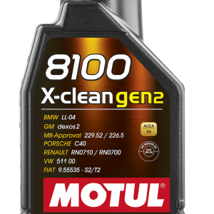 Motul USA Oil, 8100 X-Clean GEN2, SAE 5W-40, Synthetic, 1 Liter Bottle, Single – 109761