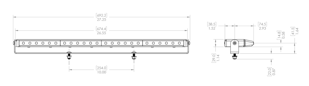 M Power Light Bar, Orv, LED, 24 Inch Length, White, 210 Watt/ 15 Amp at 14 Volt, Spot/ Flood Beam, 16588 Raw Lumens – EMPLR00009