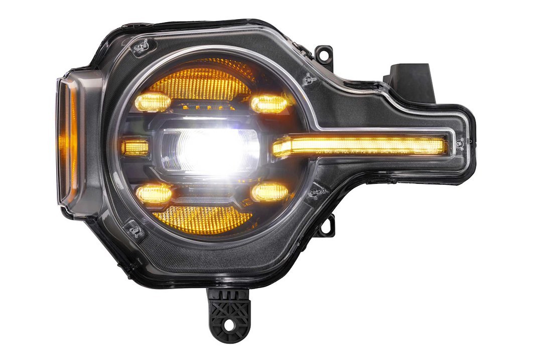 Morimoto Headlight Assembly, Xb, LED Bulb, Bi-LED Projector, Amber DRL/ Amber Side Marker Light, UV-Resistant Polycarbonate Clear Lens – LF497-A