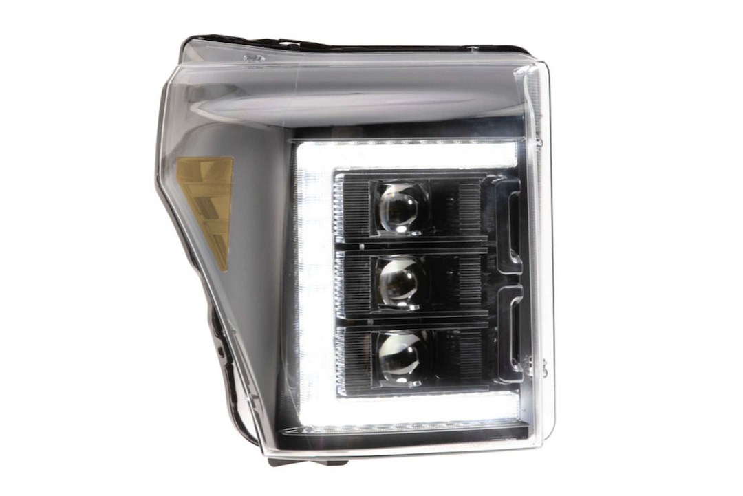 Morimoto Headlight Assembly, Xb, LED Bulb, High and Low Projector Beam, White DRL/ Amber Side Marker Light, Polycarbonate Clear Lens – LF505-ASM