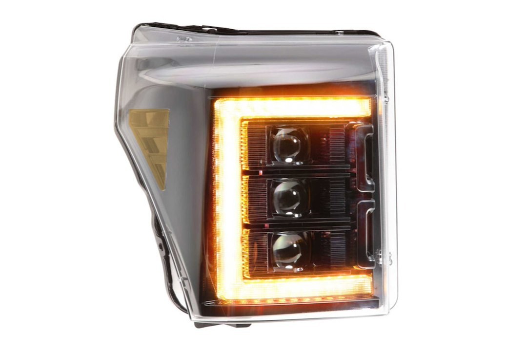 Morimoto Headlight Assembly, Xb, LED Bulb, High and Low Projector Beam, White DRL/ Amber Side Marker Light, Polycarbonate Clear Lens – LF505-ASM