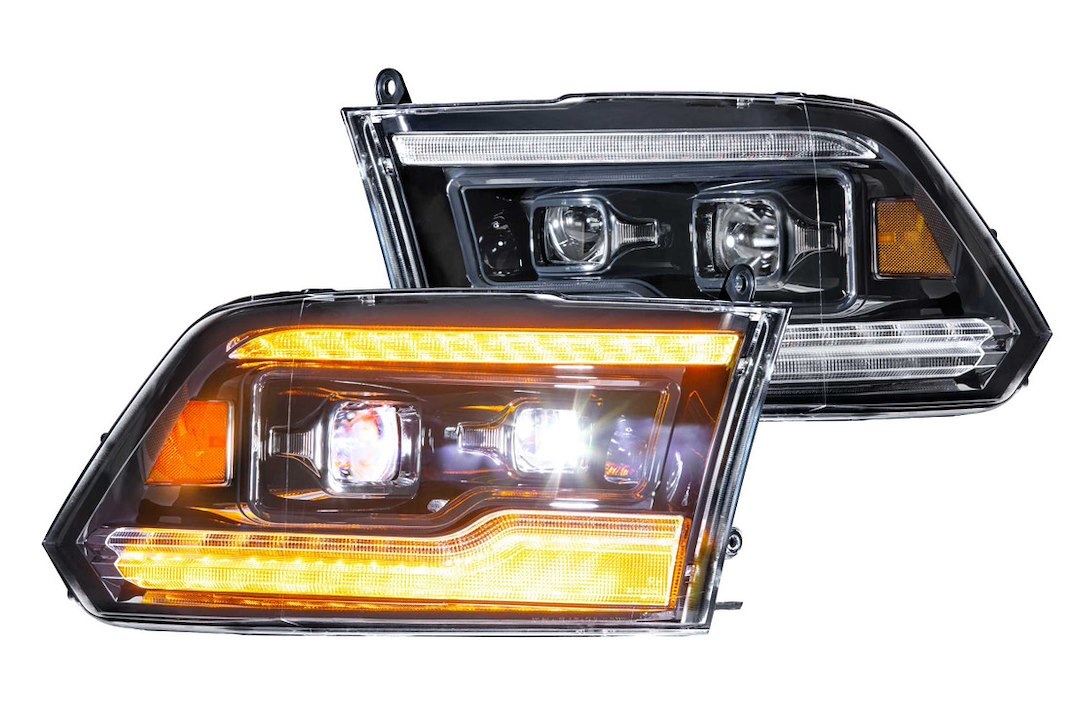 Morimoto Headlight Assembly, Xb, LED Bulb, High and Low Projector Beam, Amber DRL/ Amber Side Marker Light, Polycarbonate Clear Lens – LF520-A-ASM