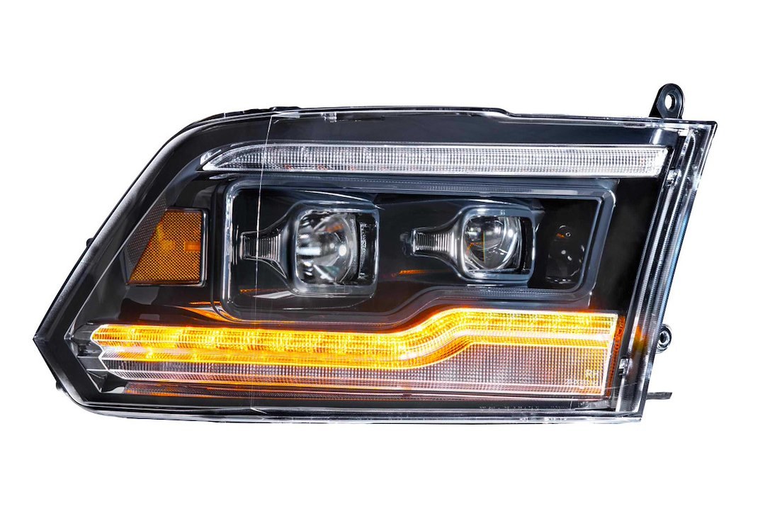 Morimoto Headlight Assembly, Xb, LED Bulb, High and Low Projector Beam, Amber DRL/ Amber Side Marker Light, Polycarbonate Clear Lens – LF520-A-ASM