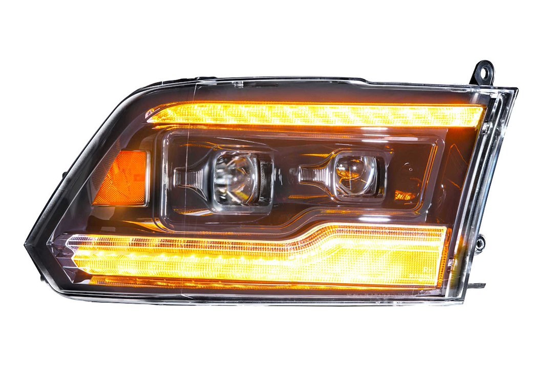Morimoto Headlight Assembly, Xb, LED Bulb, High and Low Projector Beam, Amber DRL/ Amber Side Marker Light, Polycarbonate Clear Lens – LF520-A-ASM