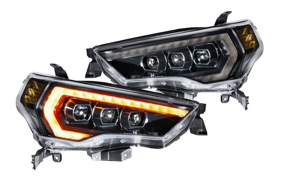 Morimoto Headlight Assembly, Xb, LED Bulb, High and Low Projector Beam, Amber DRL/ Amber Side Marker Light, Polycarbonate Clear Lens – LF531.2-A-ASM