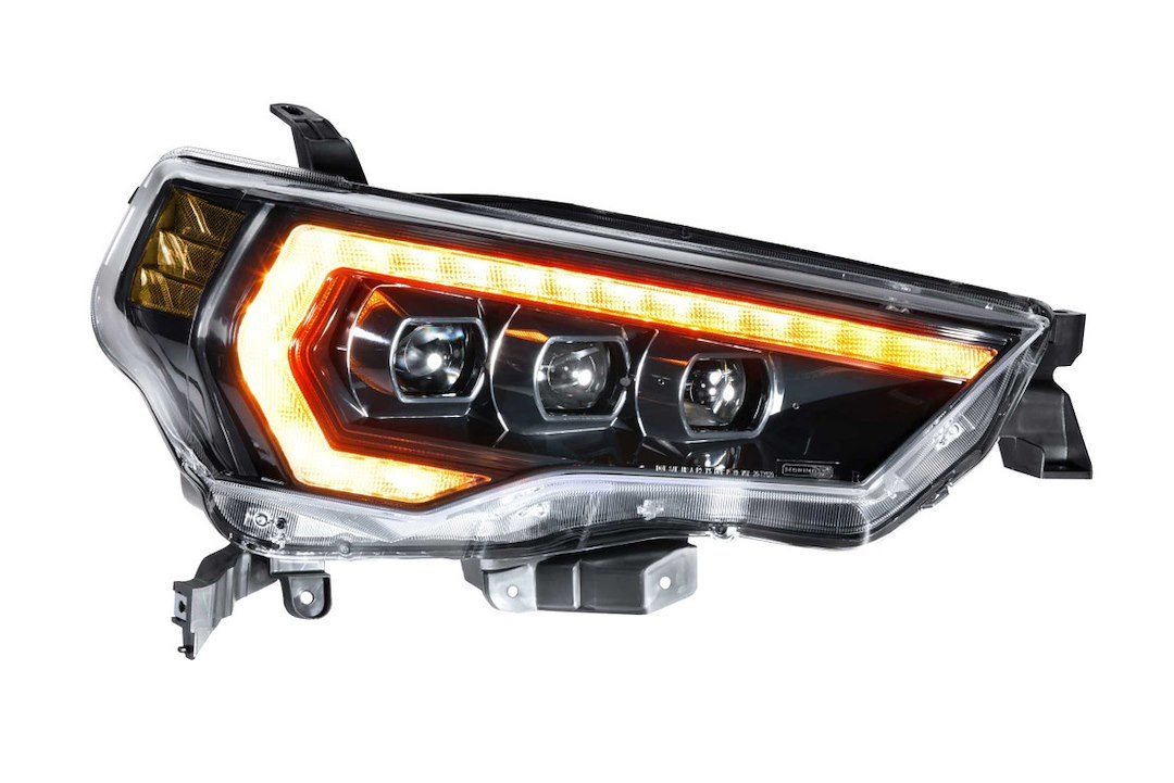 Morimoto Headlight Assembly, Xb, LED Bulb, High and Low Projector Beam, Amber DRL/ Amber Side Marker Light, Polycarbonate Clear Lens – LF531.2-A-ASM
