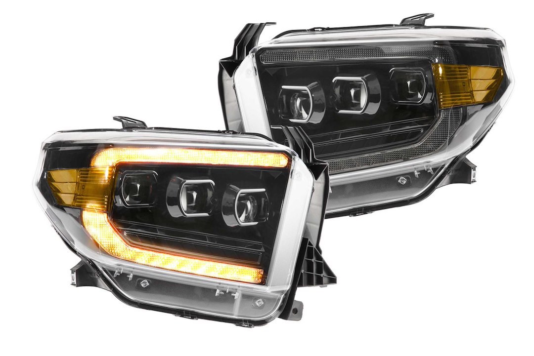 Morimoto Headlight Assembly, Xb, LED Bulb, High and Low Projector Beam, Amber DRL/ Amber Side Marker Light, Polycarbonate Clear Lens – LF532.2-A-ASM