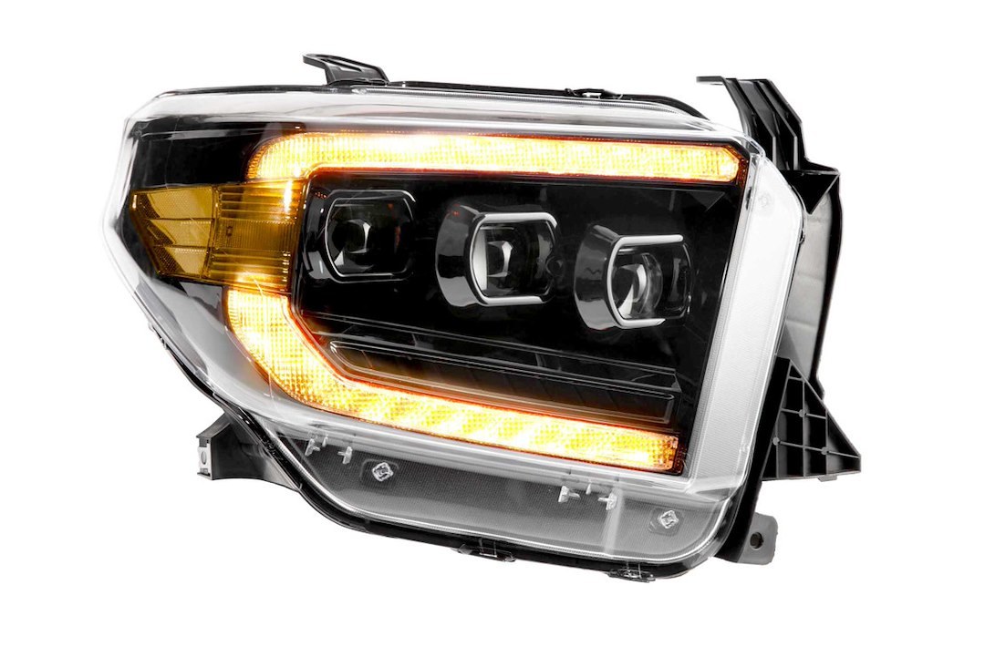 Morimoto Headlight Assembly, Xb, LED Bulb, High and Low Projector Beam, Amber DRL/ Amber Side Marker Light, Polycarbonate Clear Lens – LF532.2-A-ASM
