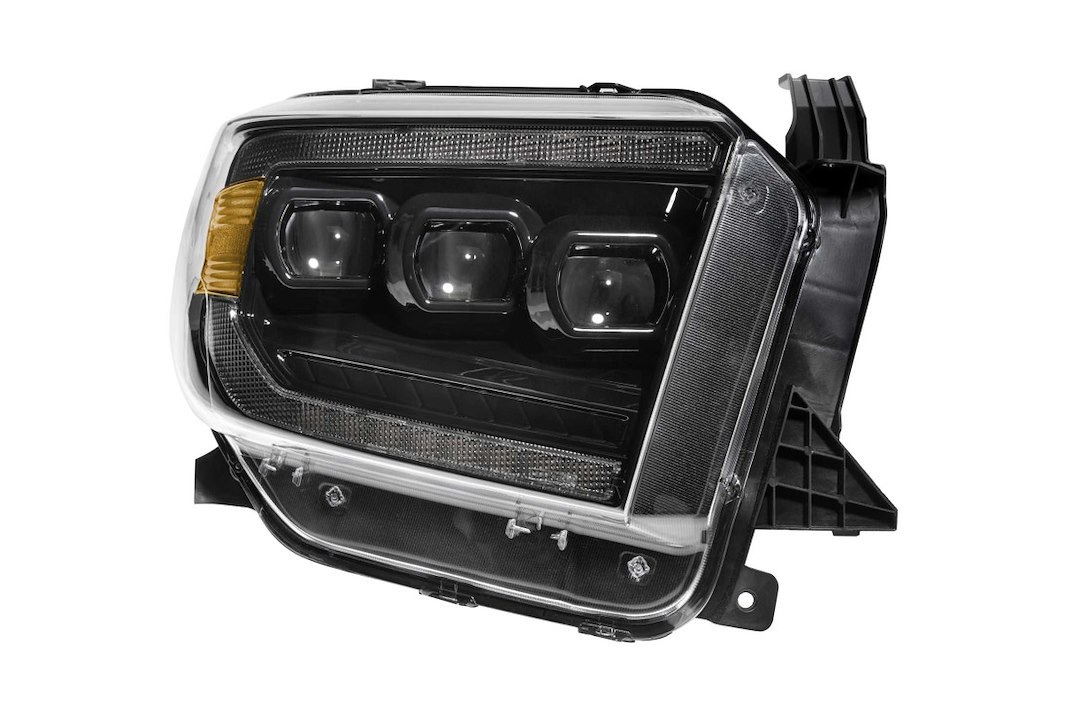 Morimoto Headlight Assembly, Xb, LED Bulb, High and Low Projector Beam, Amber DRL/ Amber Side Marker Light, Polycarbonate Clear Lens – LF532.2-A-ASM