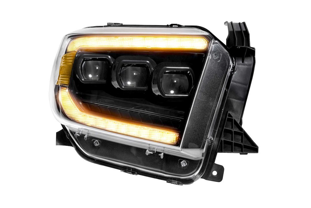 Morimoto Headlight Assembly, Xb, LED Bulb, High and Low Projector Beam, Amber DRL/ Amber Side Marker Light, Polycarbonate Clear Lens – LF532.2-A-ASM