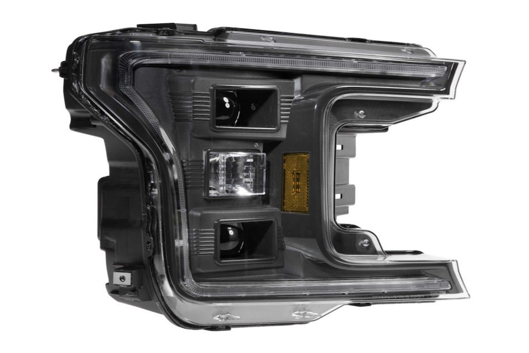 Morimoto Headlight Assembly, Xb Hybrid, LED Bulb, High and Low Projector Beam, White DRL, Polycarbonate Clear Lens, Black ABS Plastic Housing – LF551