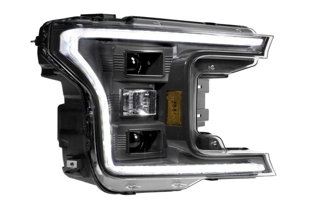 Morimoto Headlight Assembly, Xb Hybrid, LED Bulb, High and Low Projector Beam, White DRL, Polycarbonate Clear Lens, Black ABS Plastic Housing – LF551