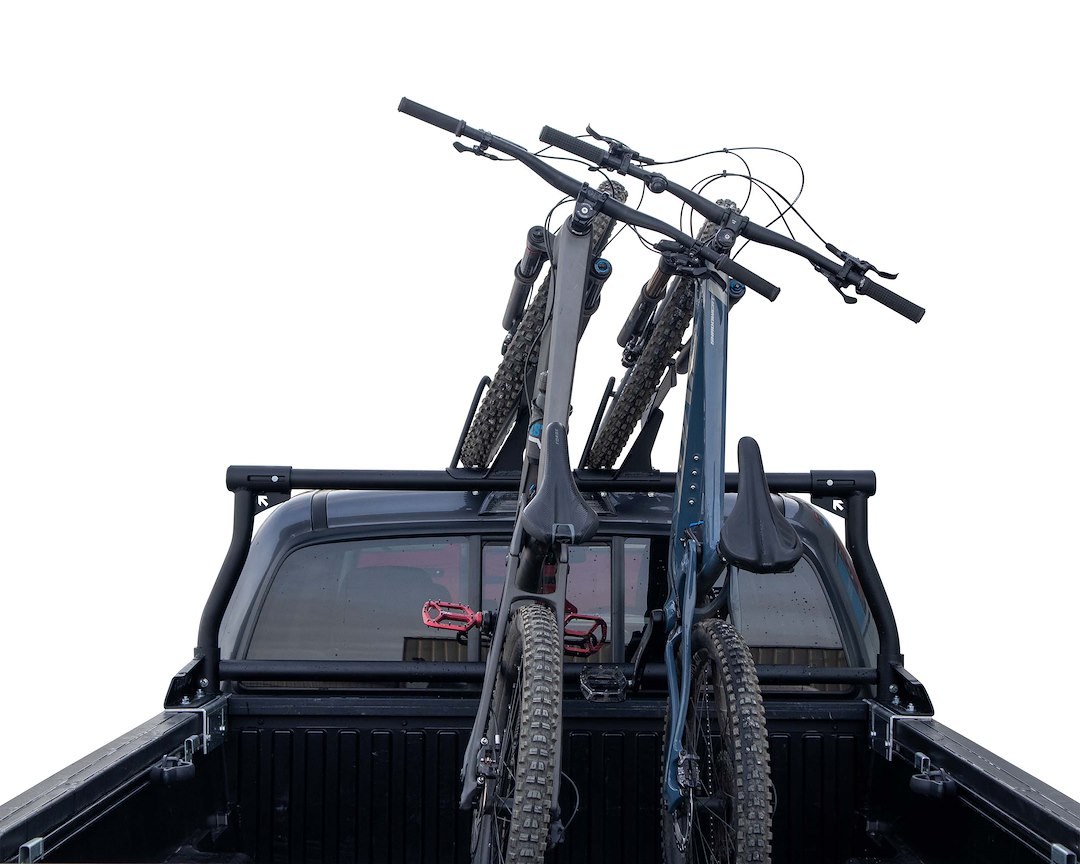 Multy Rack S Bike Rack, Lite, Bed Mount, Holds 2 Bikes Vertically, Cradle System with Straps, Non-Foldable, Texture Black Powder Coated – MR-2058